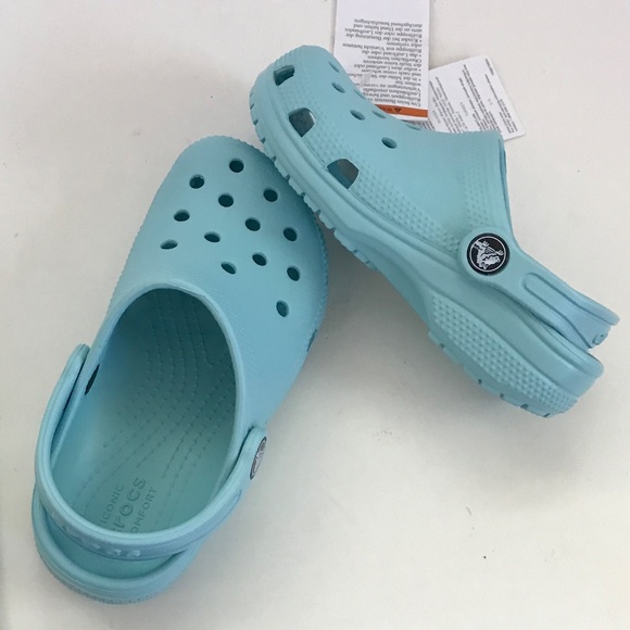 CROCS Kids’ Classic Clog Kids Size C11 Unisex Slip On Mules Clogs Artic Blue NWT - Picture 14 of 16